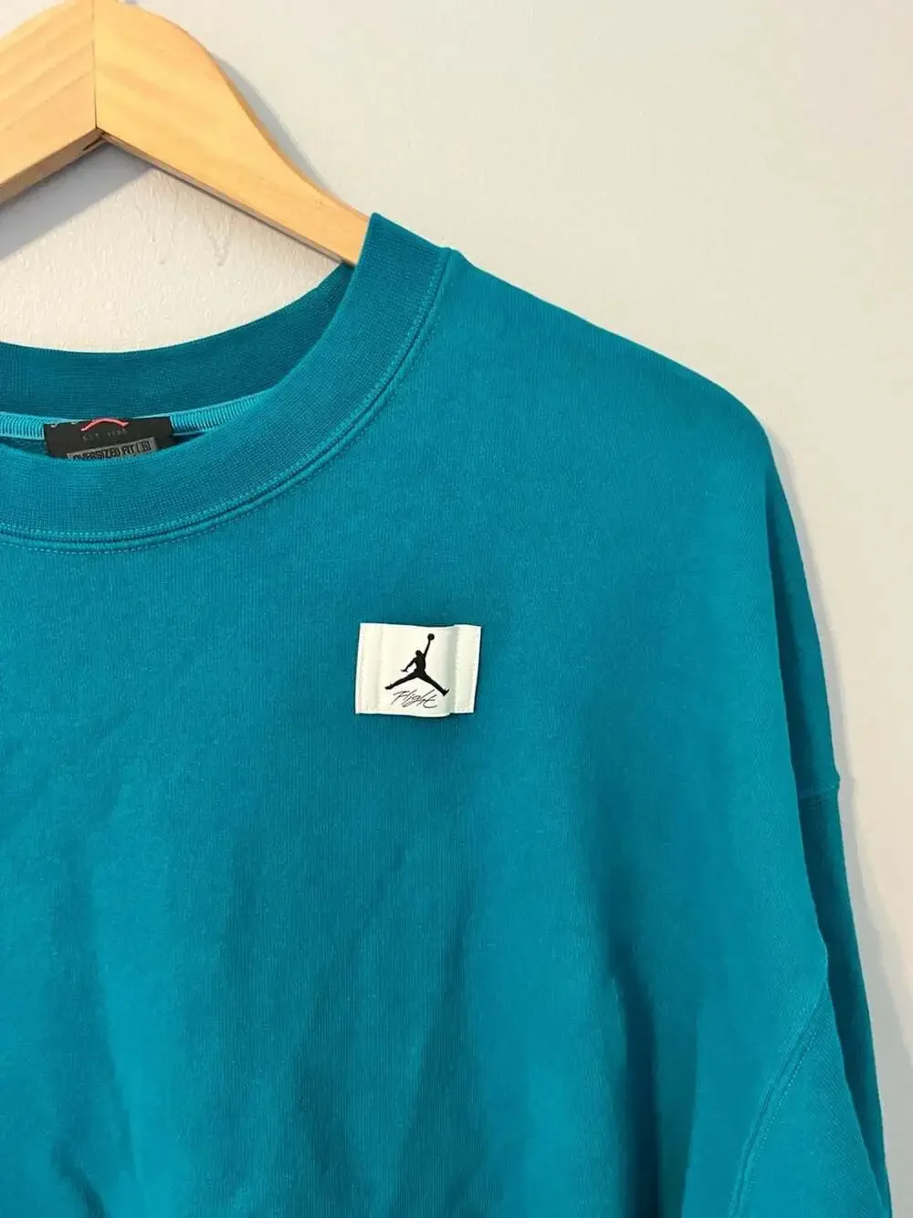 Air Jordan,Turquoise Flight Fleece,Oversized Crewneck,Streetwear,Athleisure,L